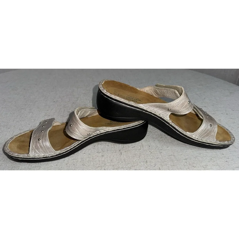 NAOT Metallic Leather Footbed Adjustable Sandals‎ US Women's Sz 9 EU 40